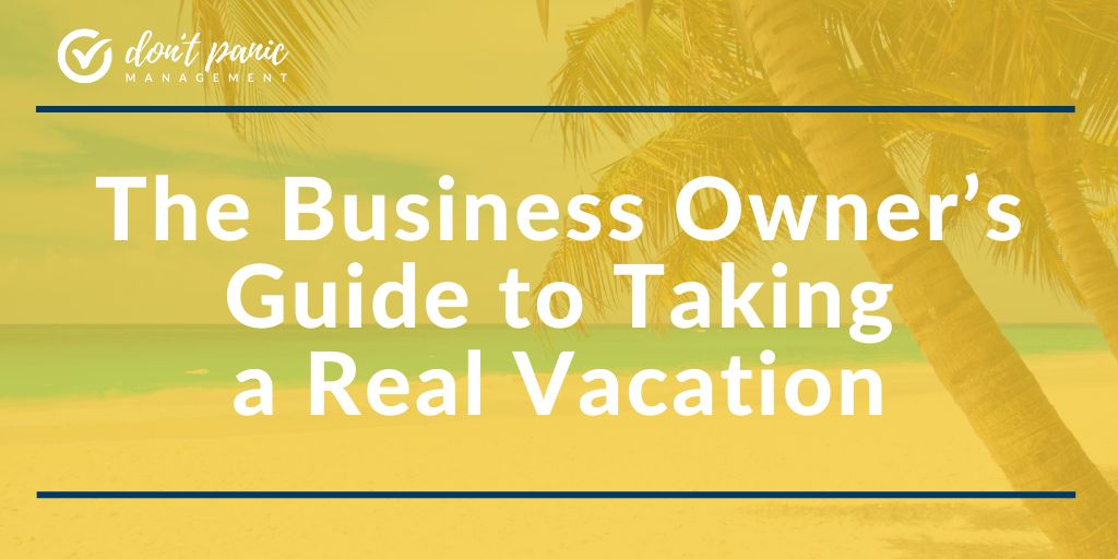 You might feel like taking an unplugged vacation as a business owner is a bad look. In reality, your clients and team members will be totally fine as long as they have plenty of notice and know who to turn to if they need anything. More on the blog! 

dontpanicmgmt.com/the-business-o…