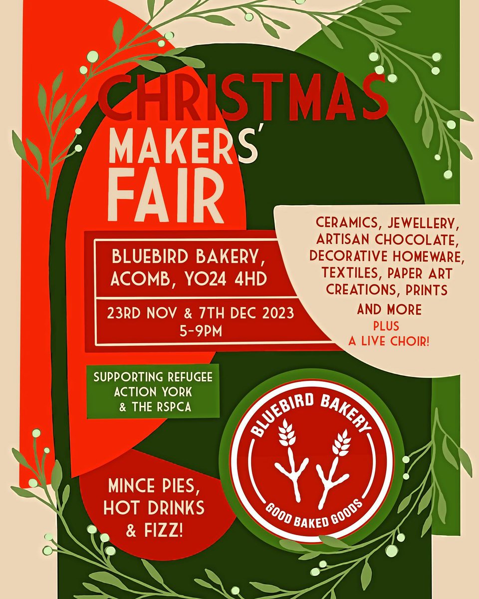 York360's tweet photo. Christmas Makers Fair.
This Thursday evening 7th December at Bluebird Bakery in Acomb, York.  I will be taking new gold foiled York maps, new Bedern Hall prints, and Christmas cards. 
@Bluebird_bakery @York360 #YorkChristmas #York #Acomb #BlueBirdBakery https://t.co/R5cc1OVAVm