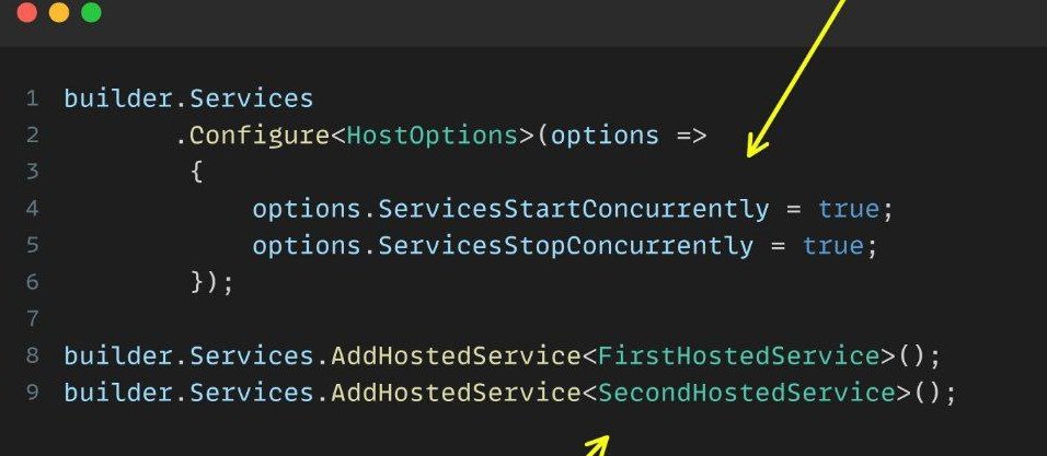 alexdevps's tweet image. In .net 8 it is now possible to run Host task in parallel. Best feature of #net8 👍 Sawing out your crutches with not waiting tasks )