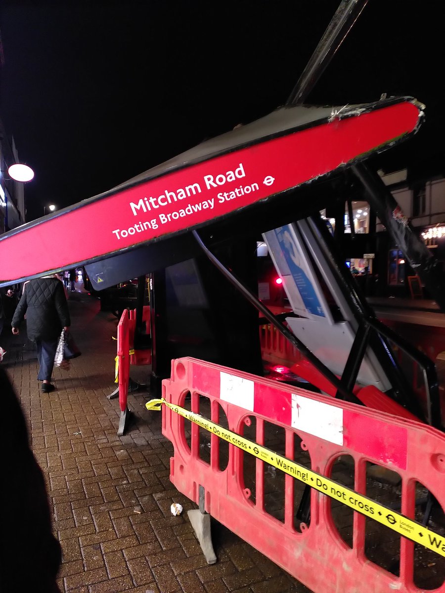 Tobetherefor's tweet photo. @TfL this bus stop at Tooting Broadway looks far from safe .... https://t.co/4Y7Lg8zByu