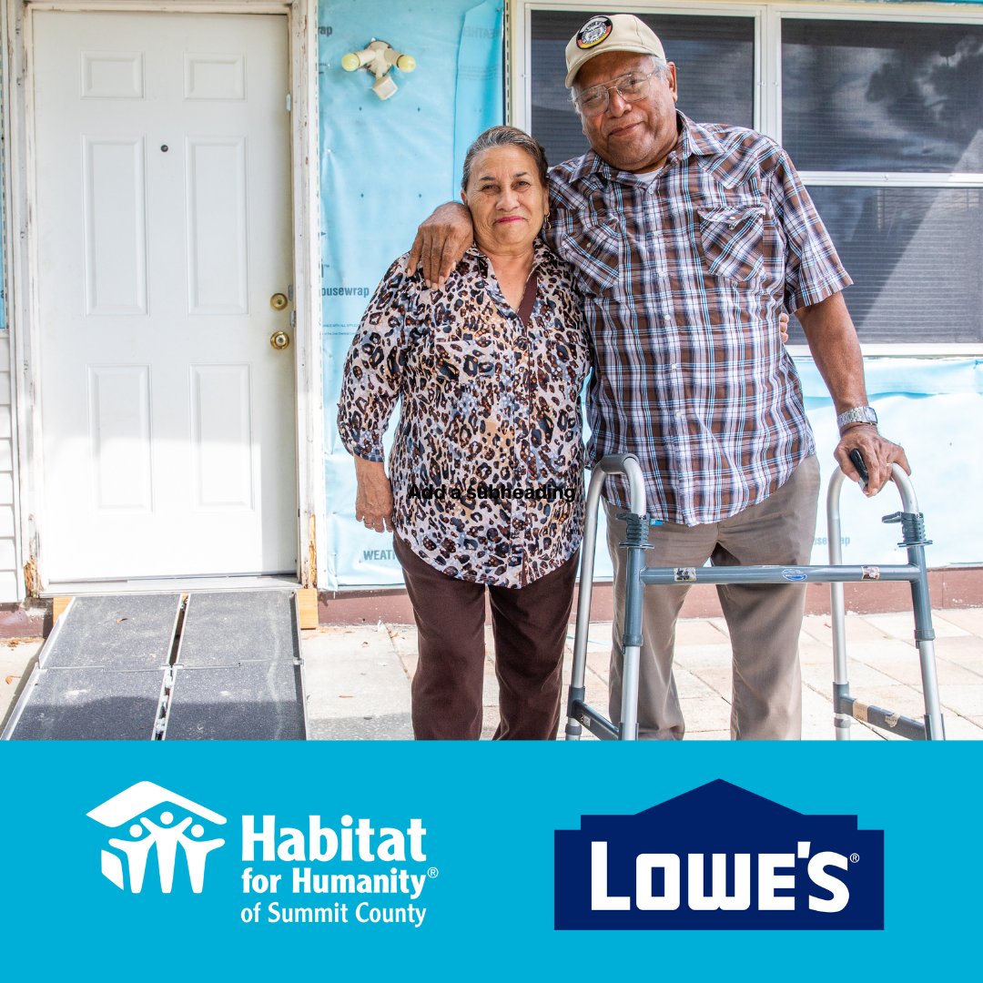 Through our Aging in Place program, Habitat aims to help older adults make upgrades and repairs to ensure their homes are accessible and safe to continue living in as they age! We couldn't do these projects without the help of <a href="/Lowes/">Lowe's</a> ! Thank you for supporting our homeowners!