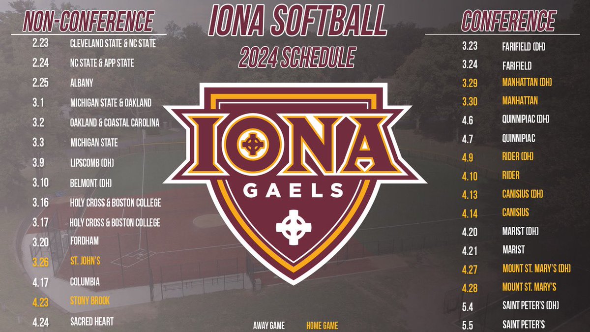 🚨2024 GAME SCHEDULE ALERT!!🚨 The Gaels have a packed schedule this season with some new 3 game series of conference play. You know what that means… tons of opportunities to come support everyone’s favorite MAAC team! See you there!