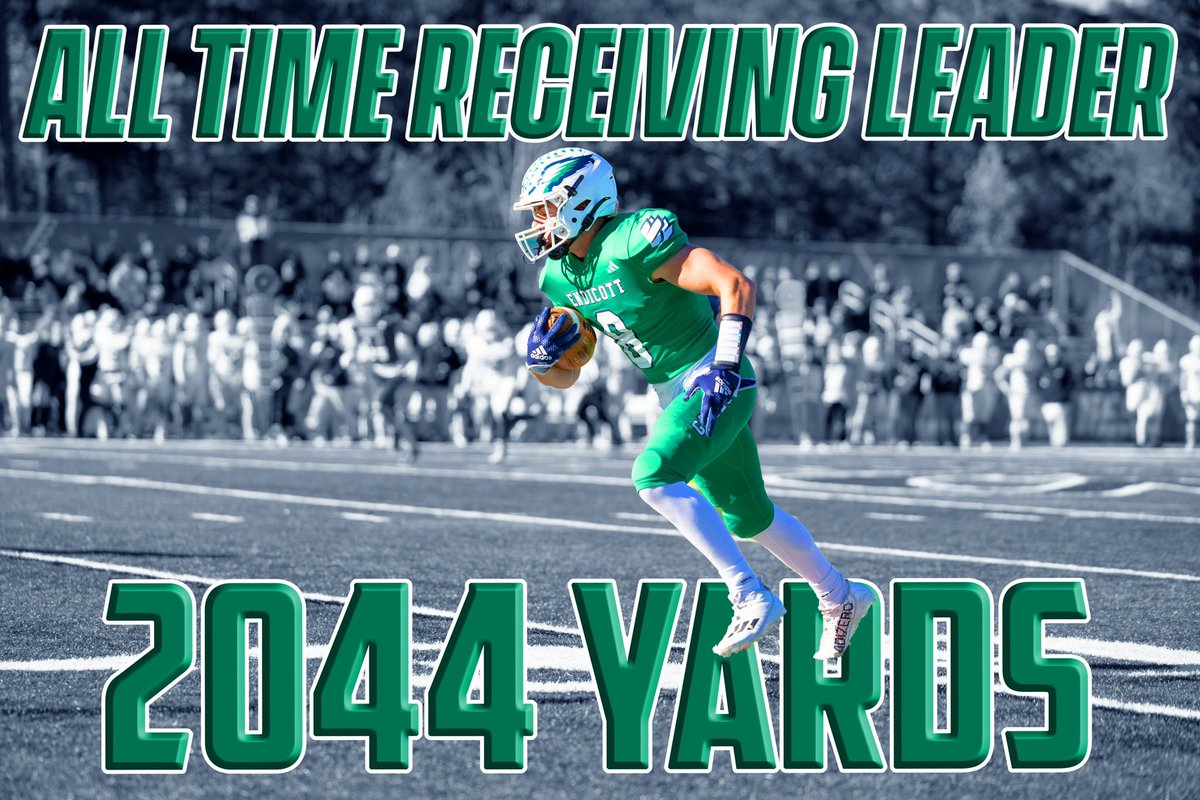 🚨CAREER LEADER🚨 Congratulations to Shane Alyward on becoming the all time receiving leader in Endicott Football History‼️ #BeachBall 🏈🐦🏖️#BeachHou23☀️🌊