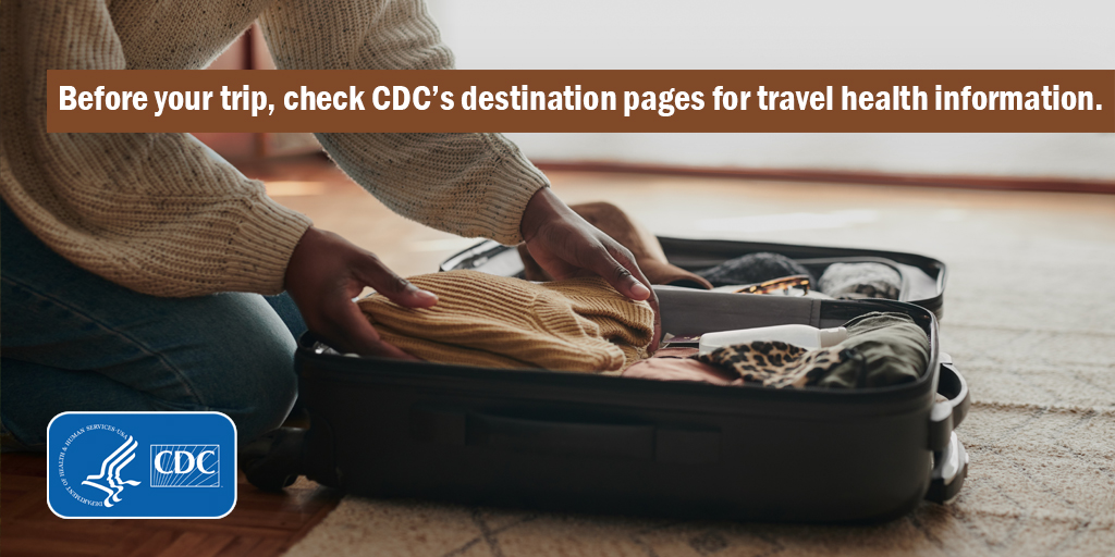 Holiday travel often includes visiting loved ones or taking a vacation. Whether you’re seeking a winter wonderland or an escape from subzero temperatures, check out @CDC travel tips to stay healthy & safe during the holiday travel season. #PrepYourHealth 
bit.ly/3FJy2nn