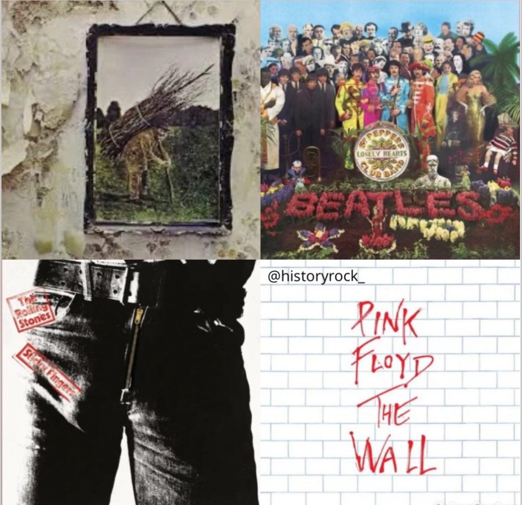 historyrock_'s tweet photo. You can ONLY choose one! 👇🏻

- Led Zeppelin IV 
- Sgt. Pepper's Lonely Hearts Club Band
- Sticky Fingers 
- The Wall https://t.co/5aLhdRFrXj