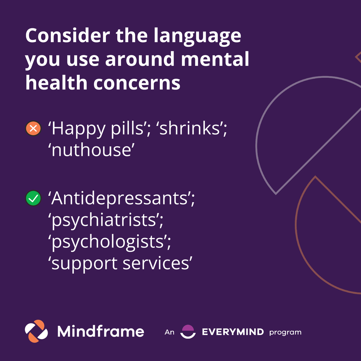 MindframeMedia's tweet photo. Good morning to all delegates at @JERAAus conference 2023. See @EverymindAU Project Lead Dr Elizabeth Paton present in this morning's 9am plenary on Our words matter: Guidelines for language use and learn more about media's role in reducing stigma: https://t.co/adNQ2Sb1mu #JERAA https://t.co/9K2j7JXrh6