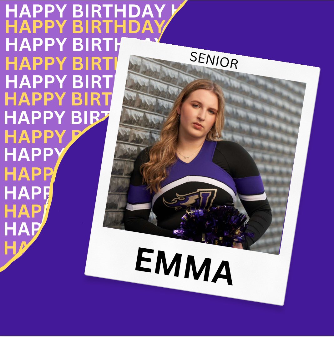 SENIOR BIRTHDAY ALERT!! Happy 18th birthday Emma! Thank you for being a constant role model in our program!! 💜💛