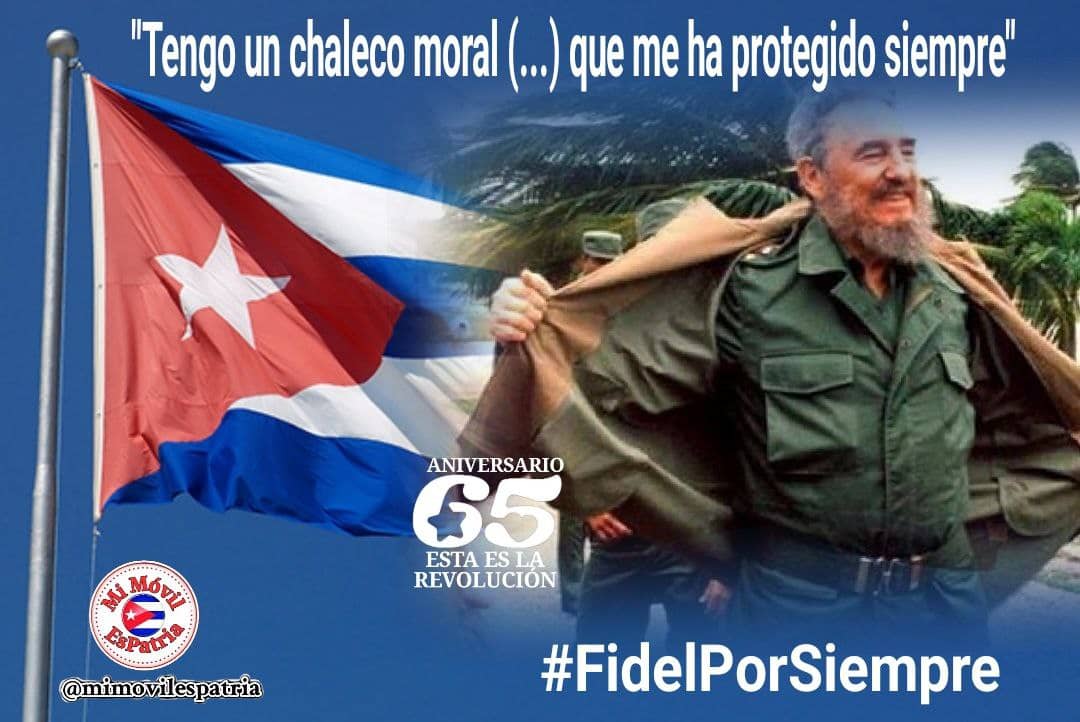 La Revolución devolvió la dignidad a los cubanos. La neocolonia envilecida renació con el triunfo de Enero de 1959. #FidelPorSiempre cubrió con su invicto chaleco moral a toda la nación. #CubaViveyVence