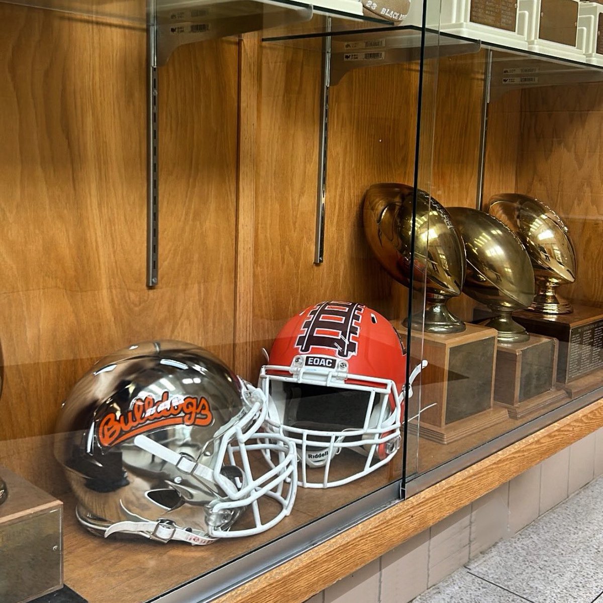 Our helmet skins made their way to the trophy case!! Boy they still look straight 🔥🔥🔥
#gamedayskinz #bulldogs #fire #lookgoodplaygood #bulldogfootball #epstyle #thesedogsaredifferent