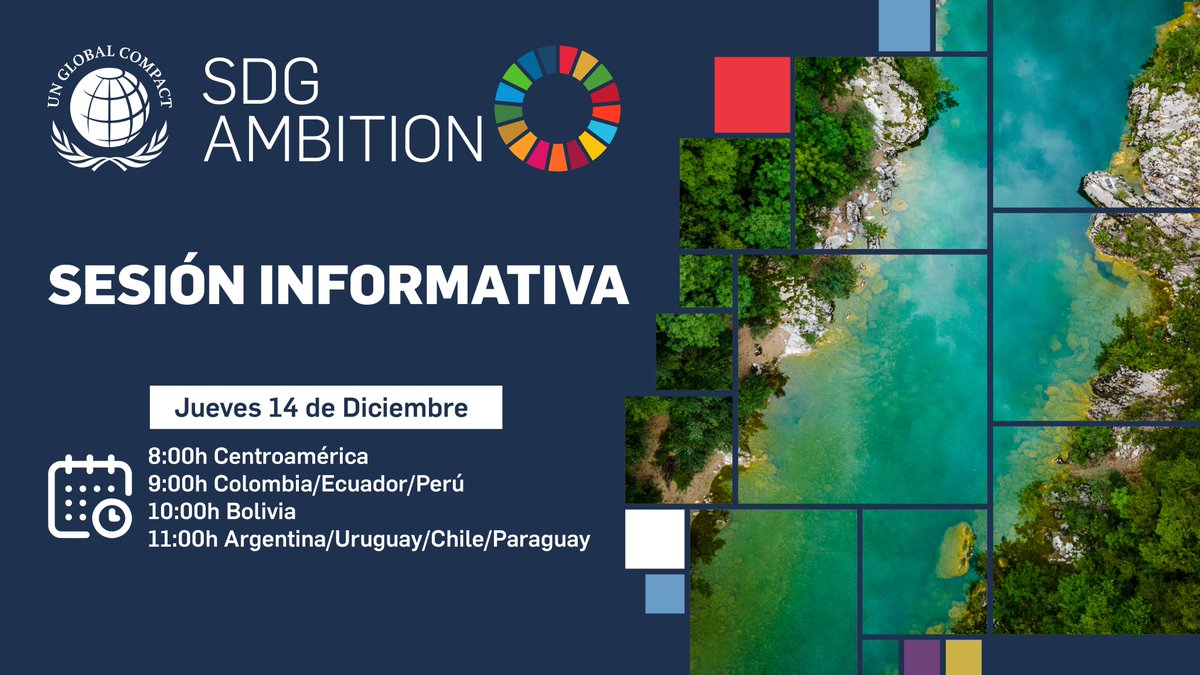 PactoGlobalEcua's tweet image. El mundo no está logrando avances hacia los #ODS al ritmo y escala necesarios.

Por ello, los invitamos a participar en la sesión informativa del programa #SDGAmbition, para describir cómo este acelerador equipará a las empresas participantes de Pacto Global de Naciones Unidas…
