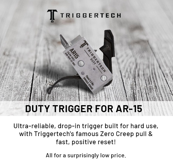 BrownellsInc's tweet image. Built for hard use with zero creep pull &amp;amp; a fast reset. Dont sleep on the #Triggertech duty trigger for your #AR15! Shop now: shorturl.at/iqtzH

#brownells #guns #ar15