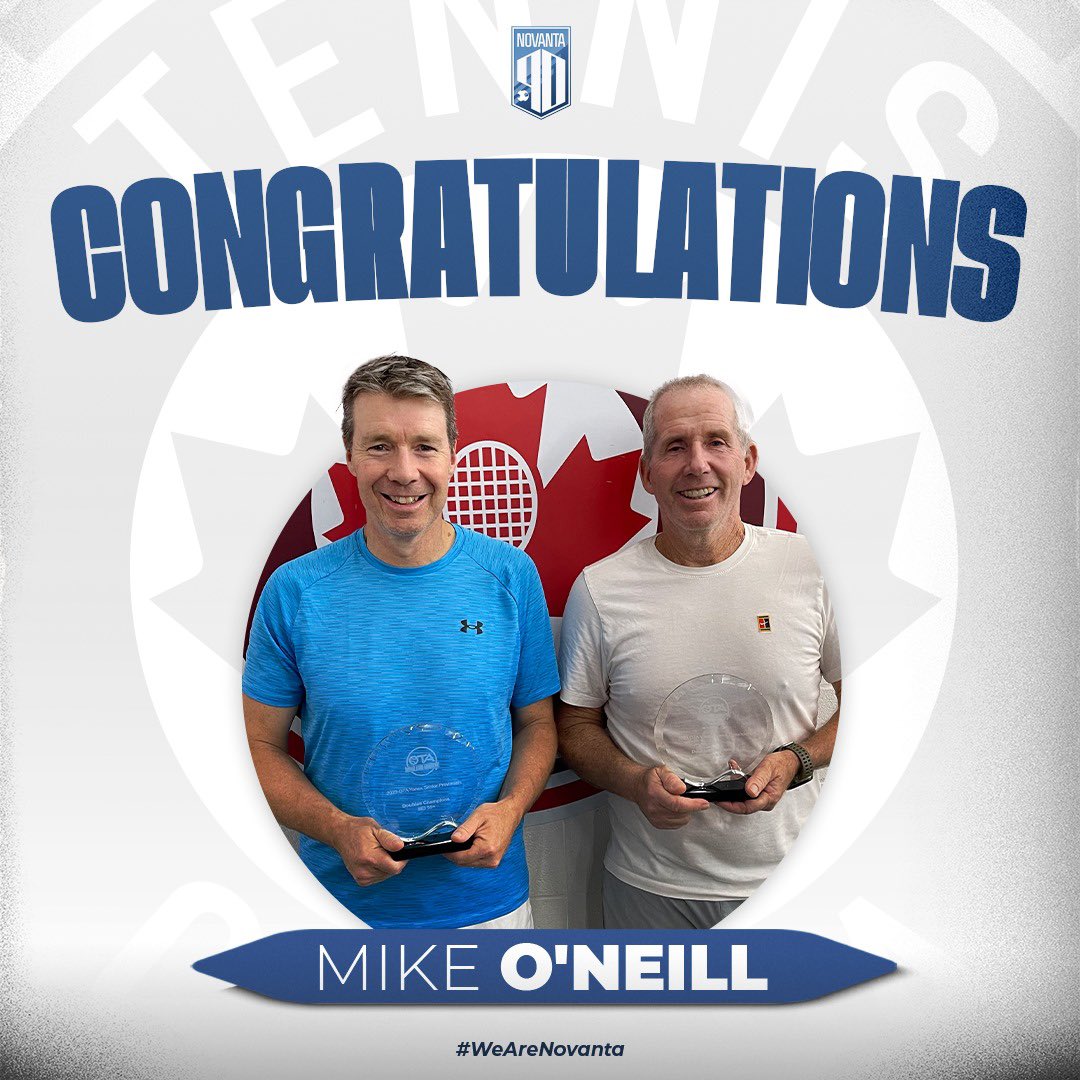 A big congratulations to Novanta Sports Performance Athlete Mike O'Neill and partner Kerry Mitchell for 'acing' the Masters Provincial Doubles title!! Fantastic achievement!! 🥇🏆 #wearenovanta