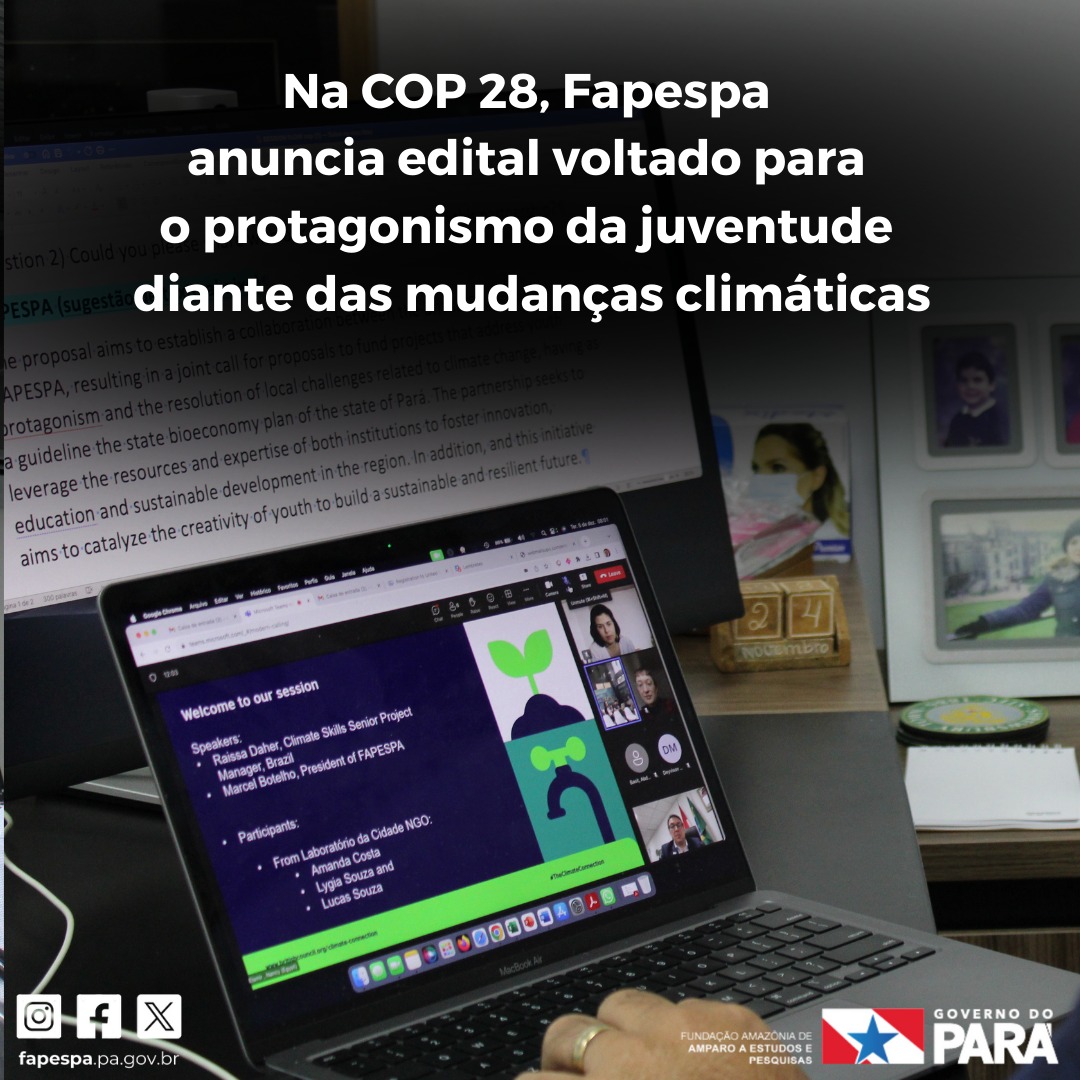 A Fapespa participou das discussões do novo Programa de Competências Climáticas, painel promovido na COP 28 pelo British Council, organização do Reino Unido para relações culturais e oportunidades educacionais.

Detalhes em fapespa.pa.gov.br