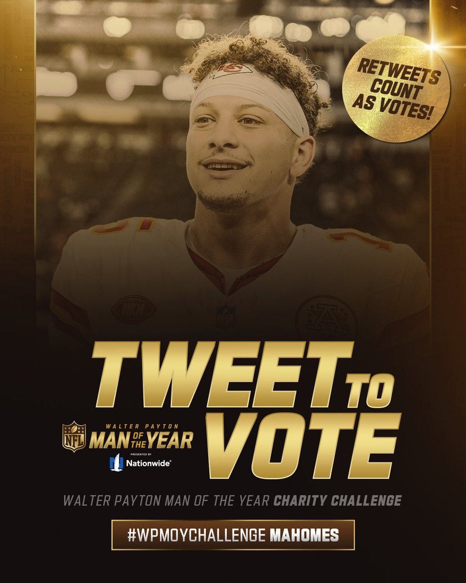 #WPMOYChallenge + Patrick Mahomes Retweet to vote!