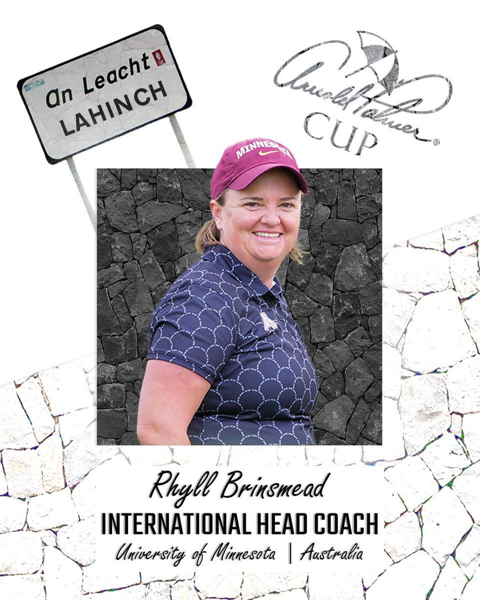 Arnold Palmer Cup (@arnoldpalmercup) on Twitter photo Looking to reclaim the cup at one of the most scenic venues in golf, please welcome your 2024 Arnold Palmer Cup Team International coaching staff!
First up, the International head coaches:
🇮🇪- Barry Fennelly | <a href="/MaynoothUni/">Maynooth University</a>
🇦🇺- Rhyll Brinsmead | <a href="/GopherWGolf/">Minnesota Women's Golf</a>
#APCup Looking to reclaim the cup at one of the most scenic venues in golf, please welcome your 2024 Arnold Palmer Cup Team International coaching staff!
First up, the International head coaches:
🇮🇪- Barry Fennelly | <a href="/MaynoothUni/">Maynooth University</a>
🇦🇺- Rhyll Brinsmead | <a href="/GopherWGolf/">Minnesota Women's Golf</a>
#APCup