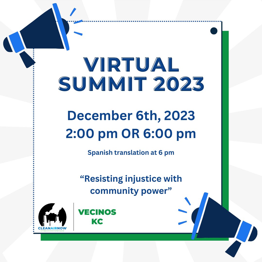 Join us tomorrow for our end-of-the-year virtual summit where we dive into the intricate web of environmental challenges in Kansas City and other communities ❤️💪 Our session at 6 pm will have Spanish translation!
cankc.org/resisting/