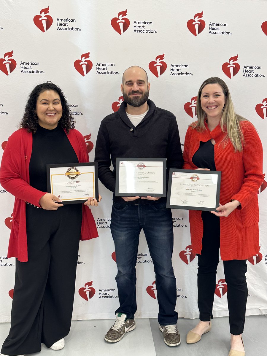 Esperanza at the AHA's Bites of Recognition. Sam Ross, accepting the Gold Plus medal for Hypertension, the Gold medal for Cholesterol Control. We also received acknowledgment as participants in diabetes control, and a special 5-year participant certificate.