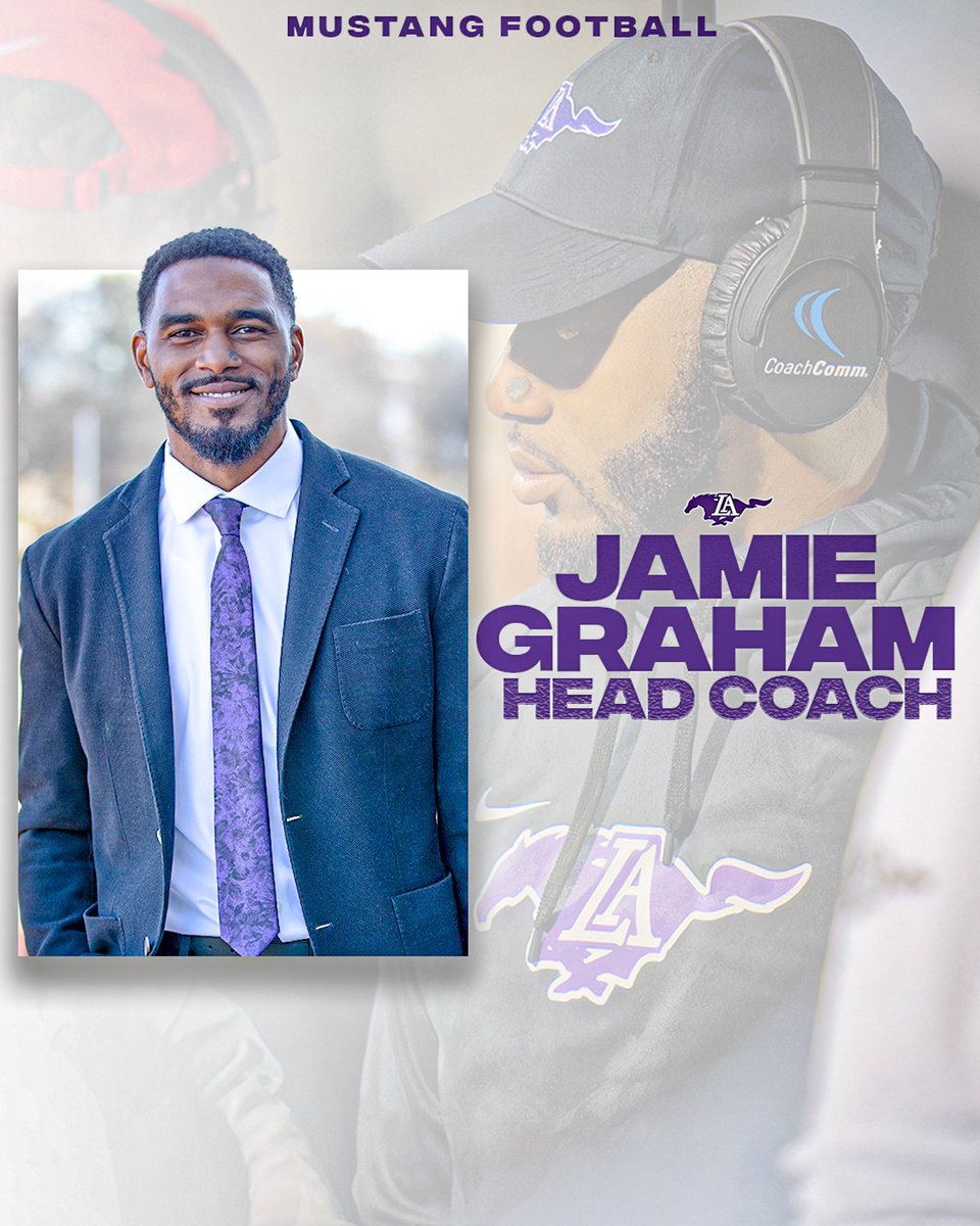 Welcome BACK to Mustang Football as the new leader of the Mustang Football Program, Head Coach Jamie Graham! 💜🔥
