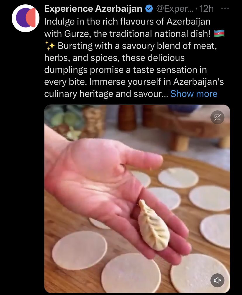 As if it wasn’t enough stealing Armenian culture and traditions, now #Azerbaijan stealing #Chinese food culture - Jiaozi or Gyoza #dumplings 🇨🇳.

Stealers gonna steal.. Always.

#ExperienceAzerbaijan of stolen cultures.