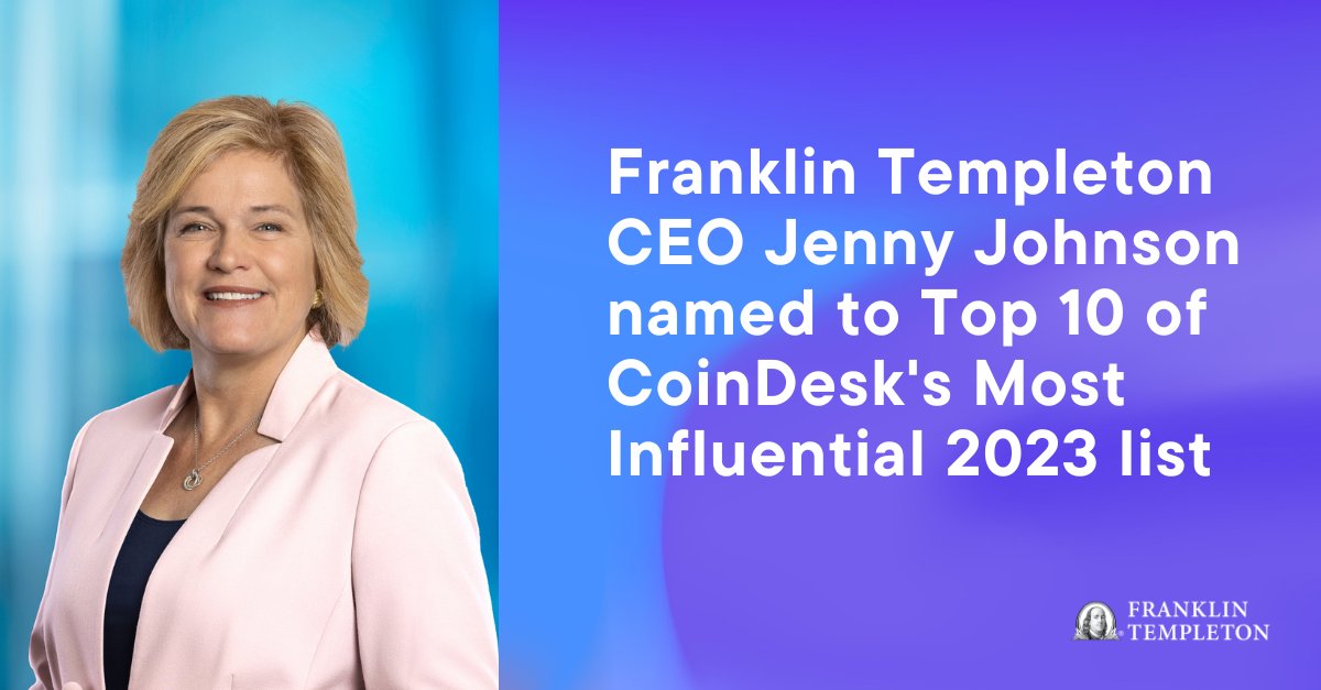 We are beyond proud to see our CEO Jenny Johnson being named in the Top 10 in @CoinDesk’s Most Influential 2023 list — and the only woman in the Top 10, to boot!