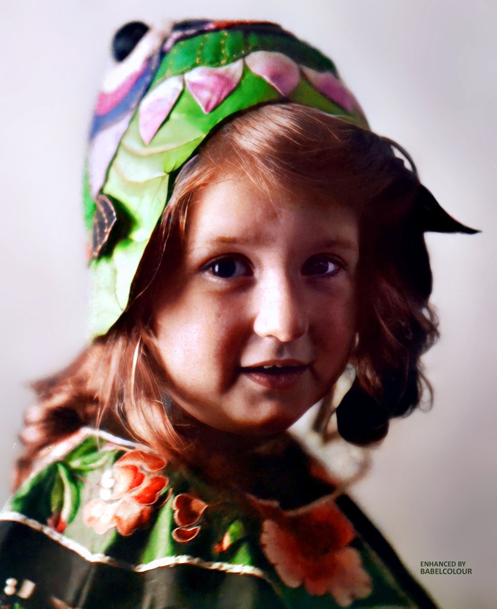 Wind your clocks back 113 years to the spring of 1910. I have enhanced for your this lovely autochrome portrait of a little red-haired pixie, whose young life was lived and now long spent. It was taken in colour and isn't colourised.