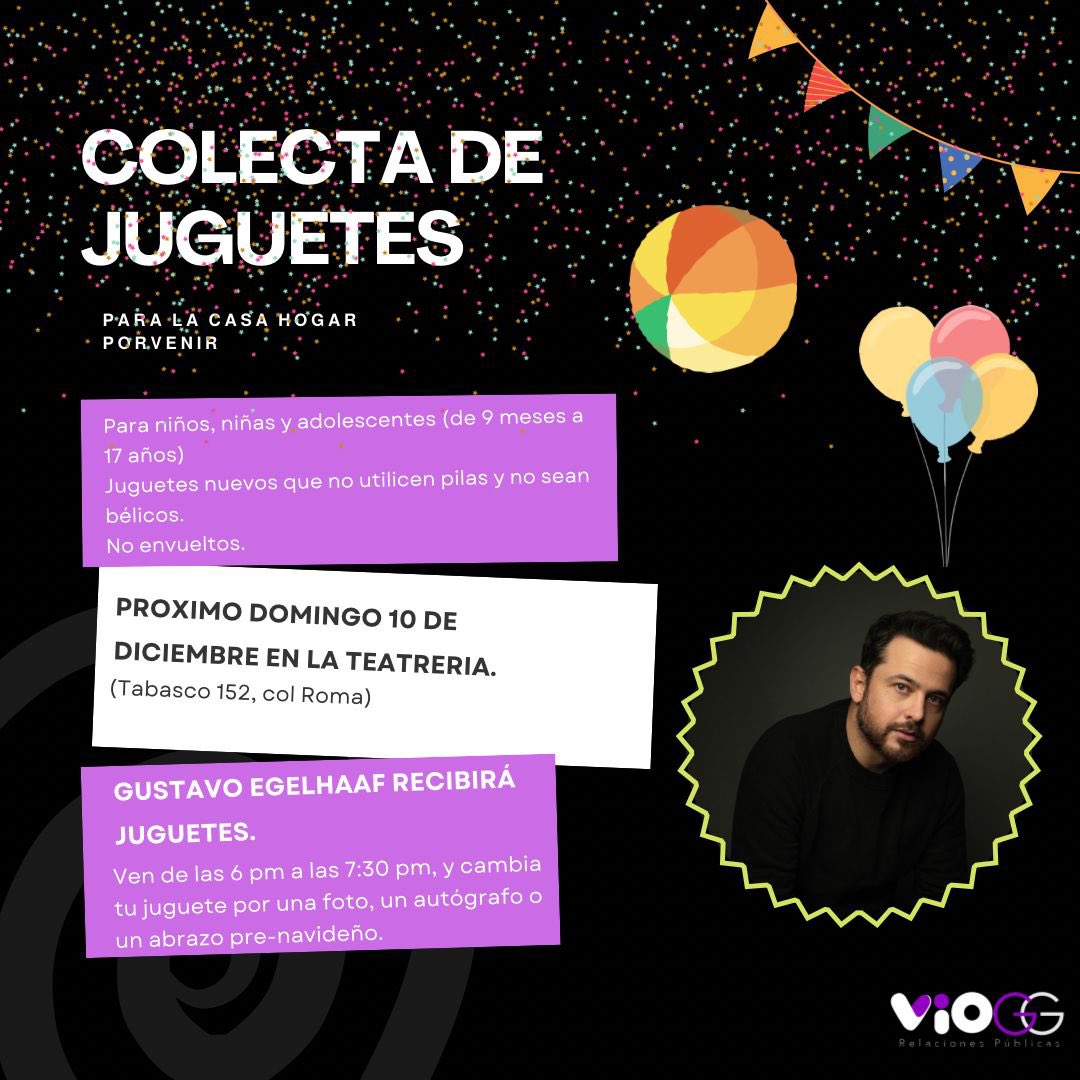 Ayúdanos a regalar sonrisas esta Navidad. 

Cada año le hacemos posada a los niñxs de la Casa Hogar Porvenir.
Necesitamos llegar a la meta de 80 JUGUETES!🎄

<a href="/GustavoEgelhaaf/">Egelhaaf</a> se suma a nuestra causa un año más. 
Trae tu juguete este domingo a <a href="/LaTeatreria/">La Teatrería</a> y tómate una foto con él