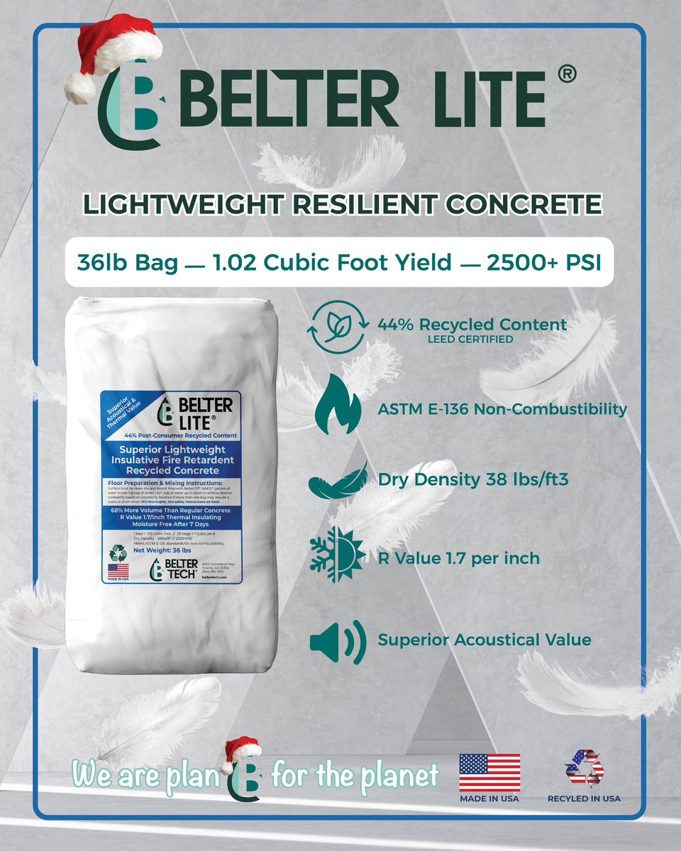 At just 38 lbs per cubic foot, Belter LITE redefines simplicity in transport and installation, saving you valuable time and resources. Build lighter, build smarter. #BelterLITE 

#lightweightconcrete #newyorkconcrete #newyorkconstruction #ecofriendly