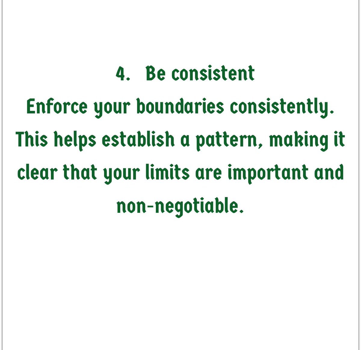 Boundaries aren't barriers; they're self-love in action. Follow these steps to cultivate a garden of well-being and assertiveness.

#healthyboundaries 
#16DaysOfActivism2023