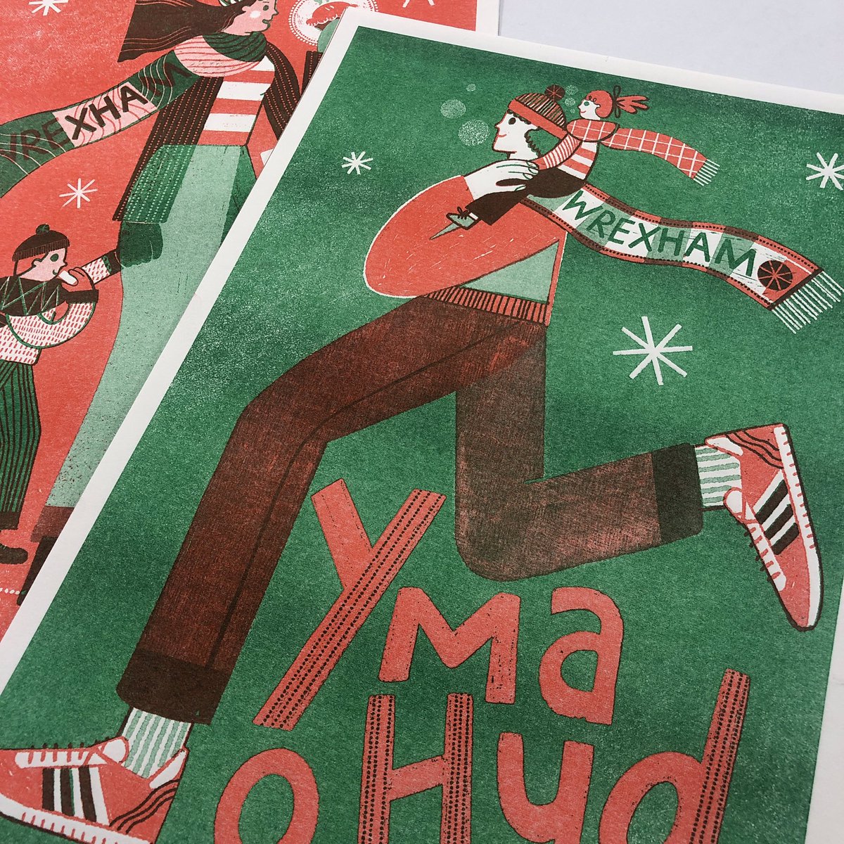 Going to The Match Series: Yma O Hyd and Up The Town <a href="/Wrexham_AFC/">Wrexham AFC</a> prints available now! rhimoxon.com/huck-muck #wrexham #wrexhamfc #upthetown #ymaohyd #wafc