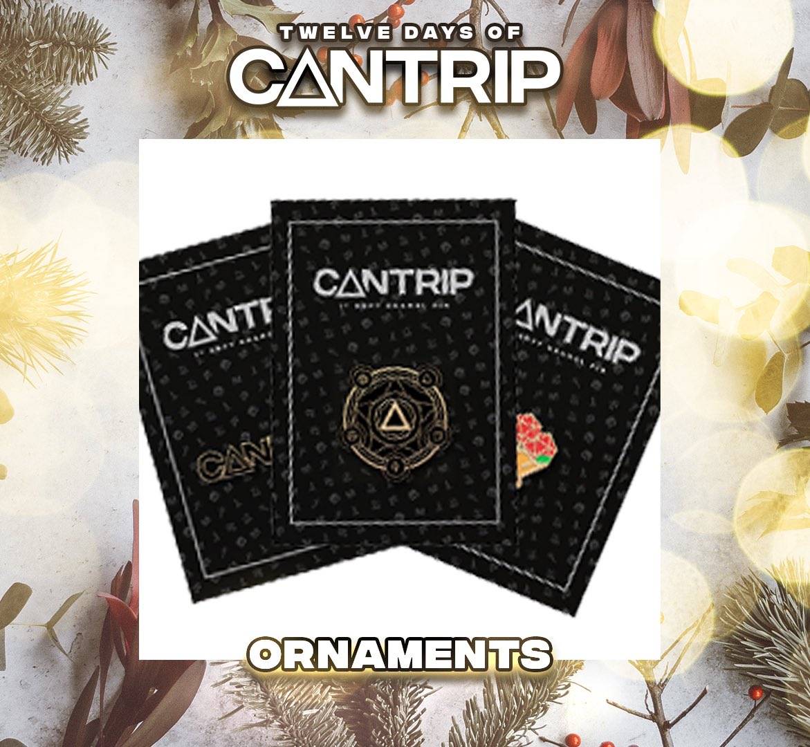 CantripBrand's tweet image. Are your holiday decorations up yet? Either way, you could probably use some more. Don’t worry, all “ornaments” (pins, stickers, and patches) are 20% off today for the #12DaysofCantrip!
cantripbrand.com