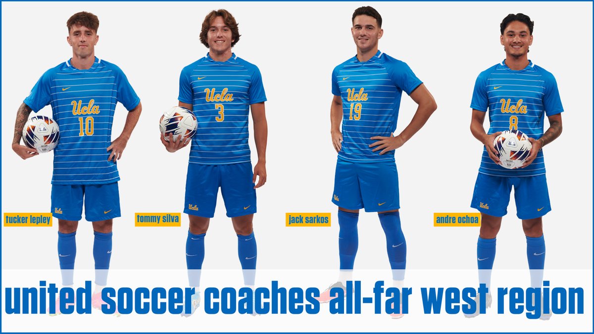 UCLA Men's Soccer (@uclamsoccer) on Twitter photo The honors are rolling in!
<a href="/LepleyTucker/">Tucker Lepley</a>, <a href="/derricksilvaa/">Tommy</a>, <a href="/jSarkk10/">Jack Sarkos</a> and @_andreochoa_have all been named to the <a href="/UnitedCoaches/">United Soccer Coaches</a> All-Far West Region team!
📰: ucla.in/3R7EAR3
#GoBruins The honors are rolling in!
<a href="/LepleyTucker/">Tucker Lepley</a>, <a href="/derricksilvaa/">Tommy</a>, <a href="/jSarkk10/">Jack Sarkos</a> and @_andreochoa_have all been named to the <a href="/UnitedCoaches/">United Soccer Coaches</a> All-Far West Region team!
📰: ucla.in/3R7EAR3
#GoBruins