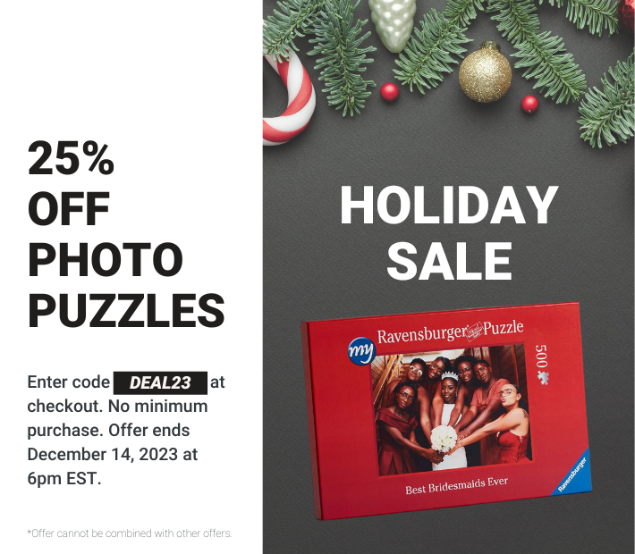 RavensburgerNA's tweet photo. Make your holidays extra special with a gift as unique as your memories.
Personalized Photo Puzzles are 25% off (total order) with Free Shipping ($49+): https://t.co/2e137EZmvG
Use Code: DEAL23. Expires 12/14/23 at 6 pm EST.
#PhotoPuzzles #PersonalizedPuzzles #Ravensburger https://t.co/7XbCeAWVDd