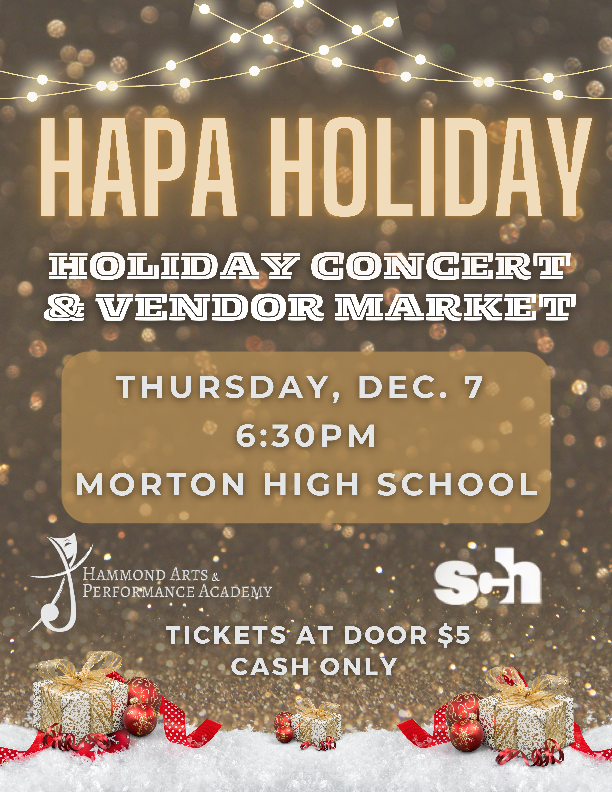 Don't miss @HammondAPA Holiday this Thursday at 6:30, at @MortonHighGovs!!! Get there early!!! #HAPAHoliday