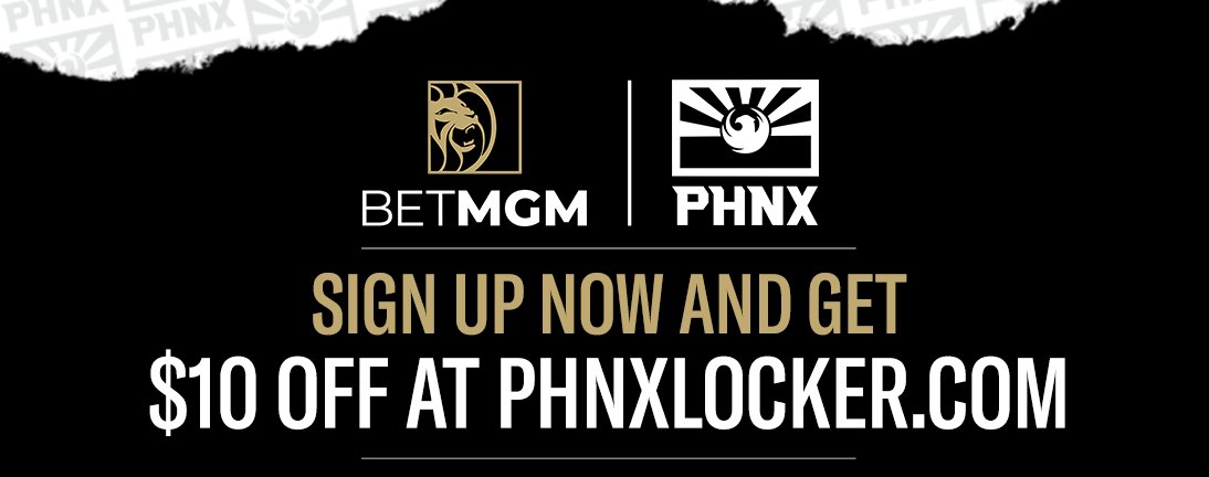 BET 🔟 GET 🔟‼️ There has NEVER been a better time to download the @BetMGM Sportsbook app! Create an account with promo code 'PHNX' and place a $10 bet... we'll send you a gift card to the PHNX Locker! Drop a screenshot of your bet below! SIGN UP: betmgm.com/phnx