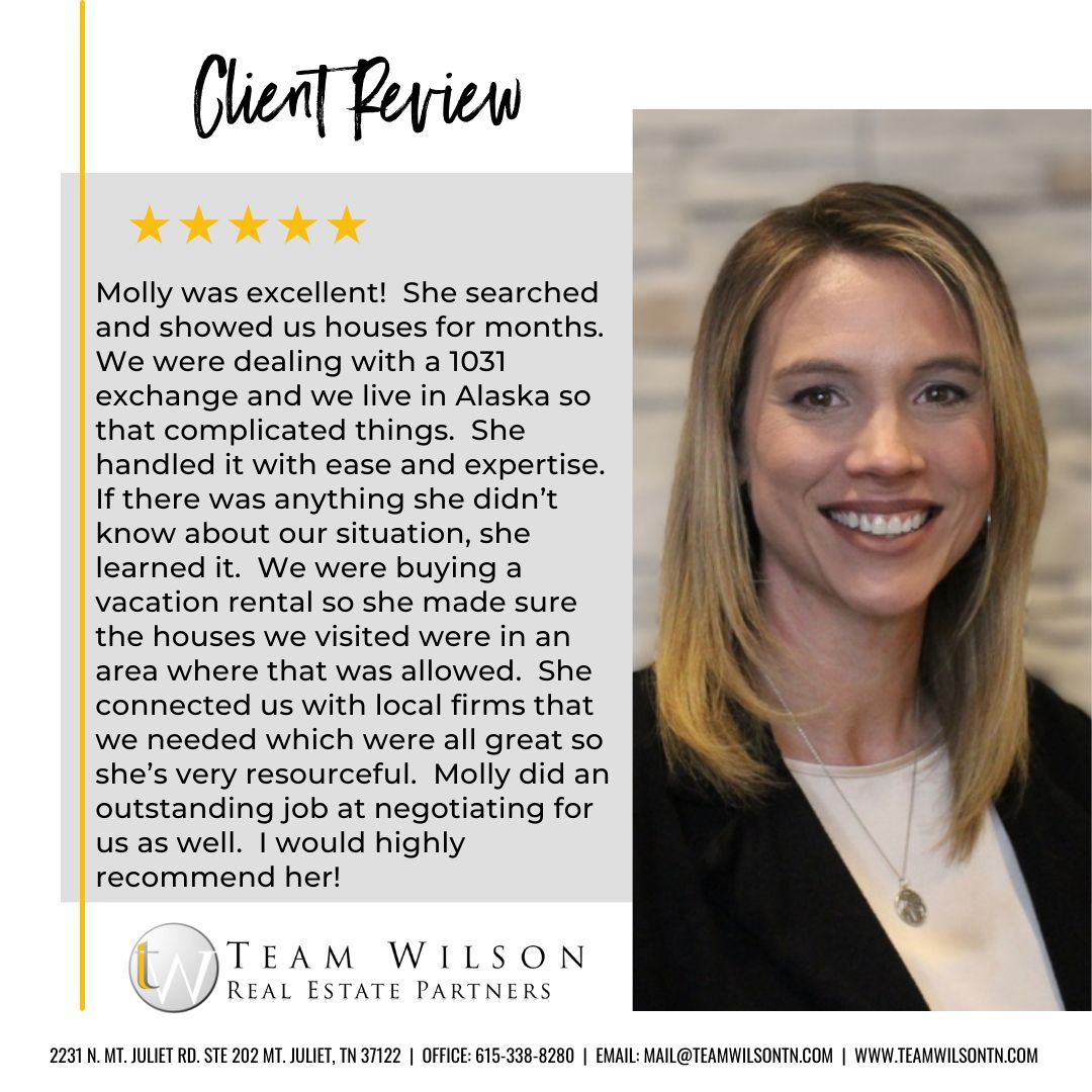 TeamWilsonREP's tweet photo. Ready to experience exceptional real estate service like Molly provided? Contact us today for expert assistance in finding your dream property, even in complex situations. Let's make your real estate journey a success!

#teamwilsonrep #buysellrentinvest #realtor #nashvilletn https://t.co/05LkiEqA80