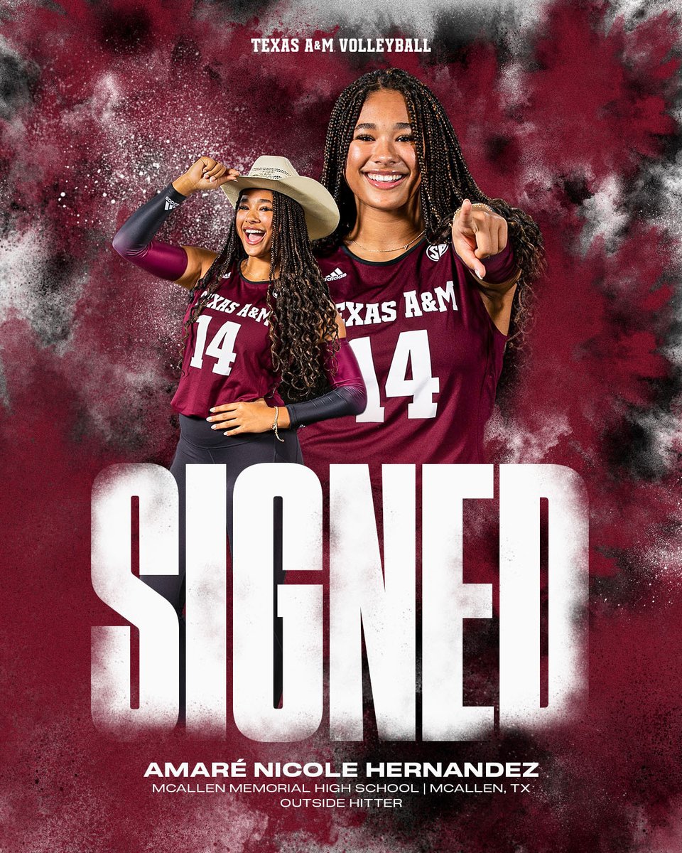AggieVolleyball's tweet photo. We've been waiting for this one 🤩

Please welcome Amare to Aggieland 👍

🗞️ https://t.co/1iHXnGxaBI

#GigEm | #AggieVB https://t.co/0Mr4atyEJu
