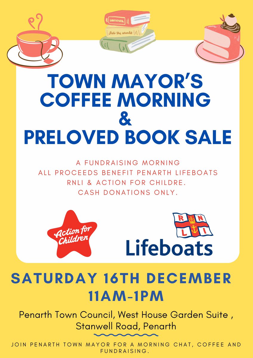Coffee Morning in Penarth in aid of <a href="/RNLIPenarth/">RNLI Penarth</a> and <a href="/actnforchildren/">Action for Children</a> #charity