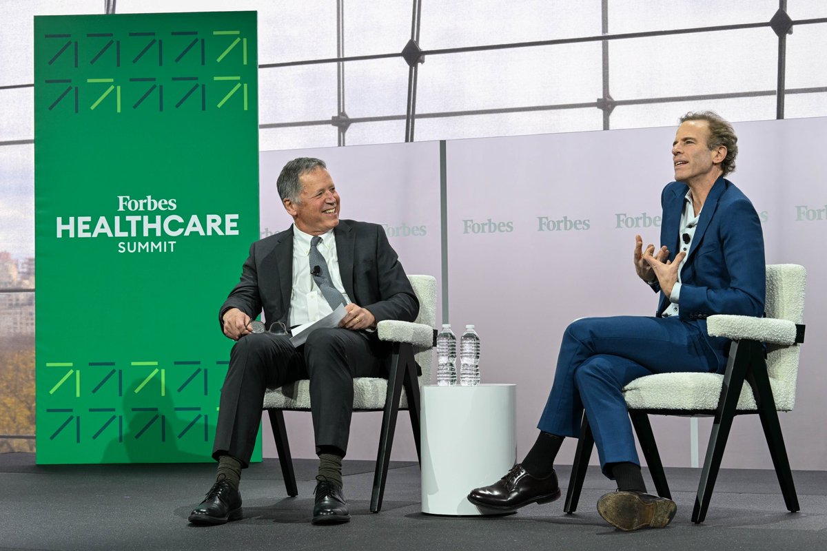 It was an honor to speak to renowned chef and scholar @DanBarber at today's @forbes Healthcare Summit about the connection between farming, sustainability and the new food varieties he serves at his #BlueHill restaurant. #ForbesHealth