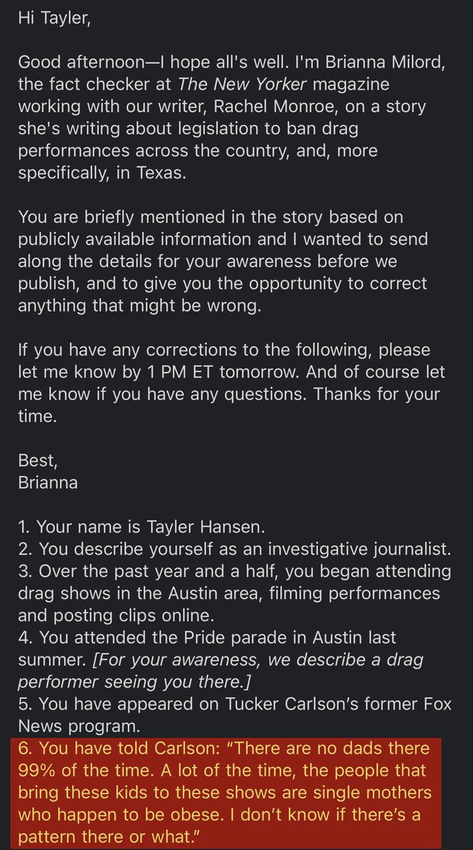 TaylerUSA's tweet image. Hit piece inbound from the @NewYorker 

Can’t wait to see what they have to say 😂

Great quote btw!