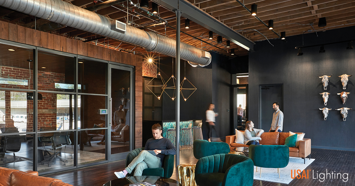 USAILighting's tweet photo. The offices of Fitzco / Momentum / Weber Shandwick combine three ad agencies under one roof in Atlanta's Stockyards district. A trio of USAI fixtures provide high performance downlighting in the space:
https://t.co/1ATgWhssc4
.
Architect: Gensler
Photo: Garrett Rowland https://t.co/7o0kjdq5Wa