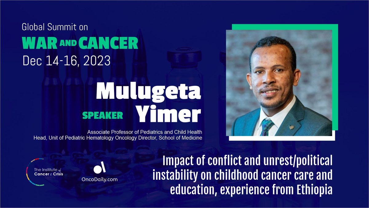Meet the speakers of the 1st Global Summit on War and Cancer #GSWC, Dec. 14-16 (online)! Mulugeta Ayalew Yimer (Ethiopia) Click here for more details: lnkd.in/etNq-_35 Registration link: lnkd.in/d9miC9pa #oncology #oncodaily #warandcancer #cancer #GSWC