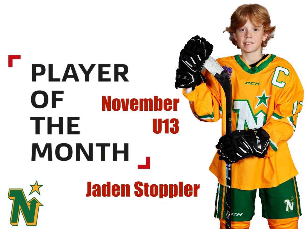 ᑌ13 ᑭᒪᗩYEᖇ Oᖴ TᕼE ᗰOᑎTᕼ // ᑎOᐯEᗰᗷEᖇ

# 17 Jaden Stoppler

#PlayerOfTheMonth #NorthstarsPride #NorthstarsFamily <a href="/CNHA_U13AAGOLD/">CNHA_U13AAGOLD</a> <a href="/hockeycalgary/">Hockey Calgary</a>