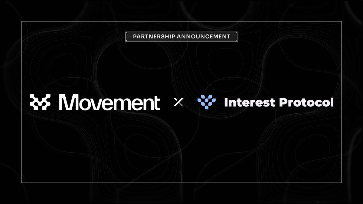 We are very happy to announce our partnership with @interest_dinero!

Interest Protocol operates a CLAMM DEX on #Sui. With built-in #Move on Sui compatibility, Interest can deploy natively on the Movement Network, connecting their users and products to EVM users and liquidity 🔥