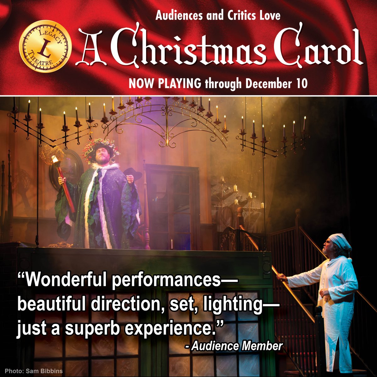 Audiences and critics are loving A CHRISTMAS CAROL! Did you see it last week? Only a few tickets remain for our second and final week of performances – grab them before they’re gone!
legacytheatrect.org/a-christmas-ca…

Photos by Sam Bibbins - Full credits on our website.
#legacytheatrect