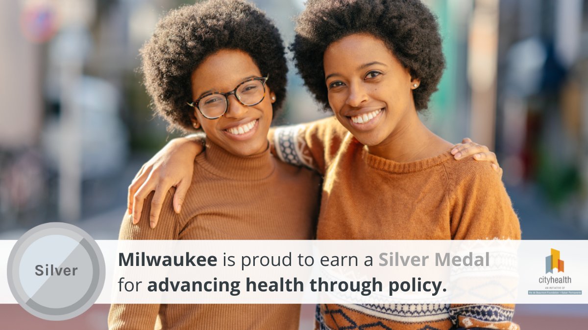 I'm so excited to announce that @City_Health awarded Milwaukee a 2023 SILVER medal rating for our policy work to foster community well-being. Learn more: cityhealth.org/2023-assessmen…