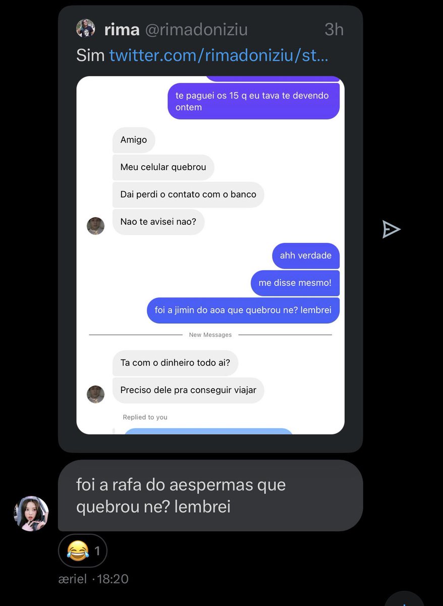 aespermasquad's tweet photo. foi a @rosiesimp do æspermas que quebrou né? lembrei https://t.co/uk2mCs9ZUK