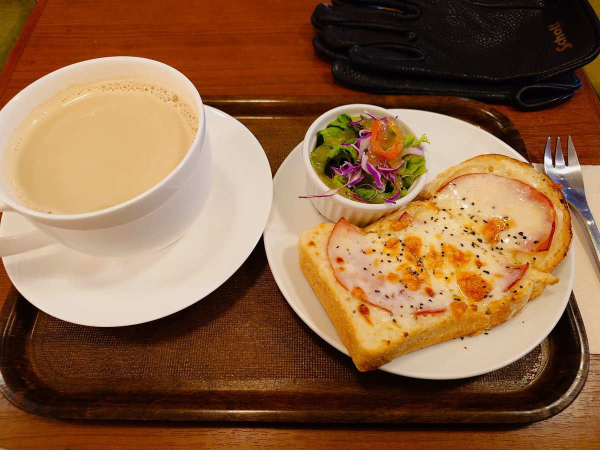 朝ご飯クロックムッシュのモーニングセット 