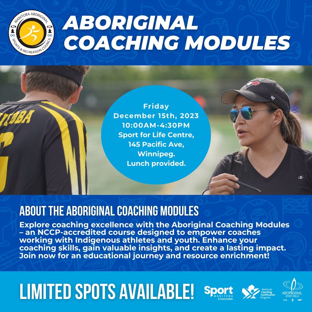 The Aboriginal Coaching Modules are scheduled for next weekend! Don't miss this opportunity for free coaching development. thelocker.coach.ca/event/public/5…