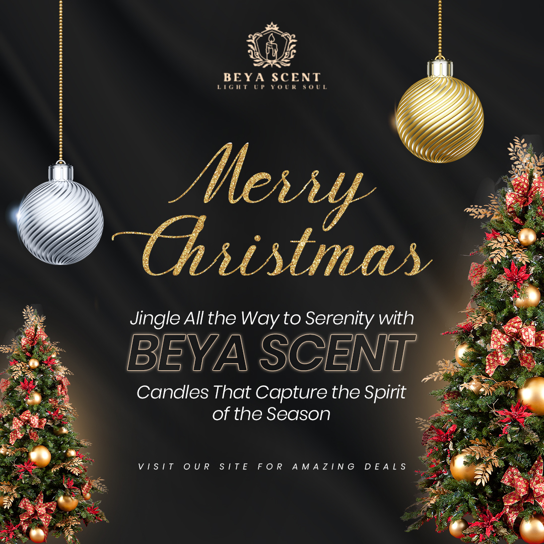 Jingle all the way to serenity with BEYA SCENT's enchanting candles, capturing the true spirit of the season. 
Visit Our Website: beyascent.com
#BeyaScents #HandcraftedJoy #TranquilMoments #ScentedSerenity #CandleCrafting #EmbraceTranquility #IlluminateSpaces