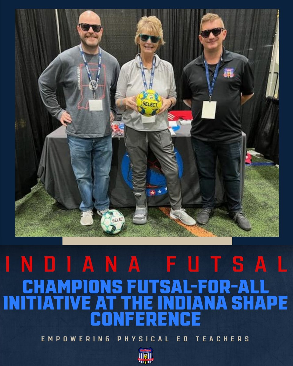 Indiana Futsal, a marketing department of Indiana Soccer, was honored to serve as a presenting sponsor during the Indiana SHAPE INSHAPE23 Conference, held Nov. 9-10 at The SportZone Indy facility in Indianapolis. Read more bit.ly/4a5mojO